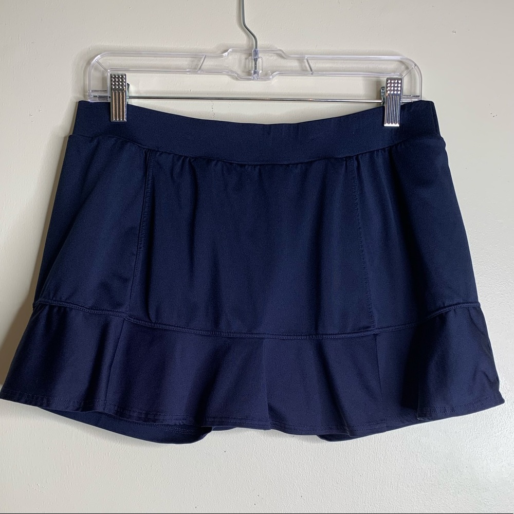 Tail Solid Navy Ruffled Bottom Skort Sz M - image 1